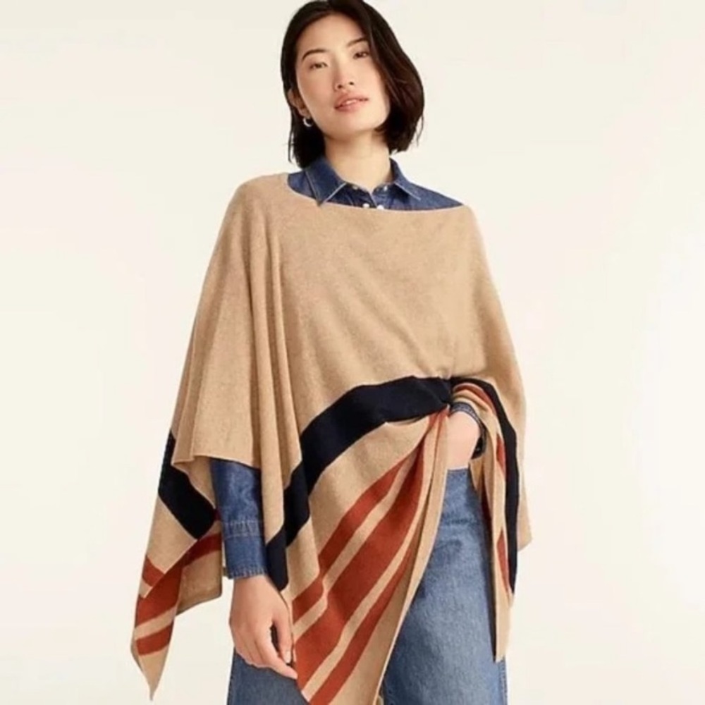 J. Crew Cashmere Blend popover poncho